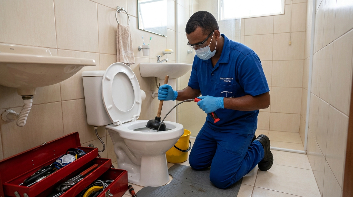 Desentupimento de vaso profissional em São José dos Campos-SP