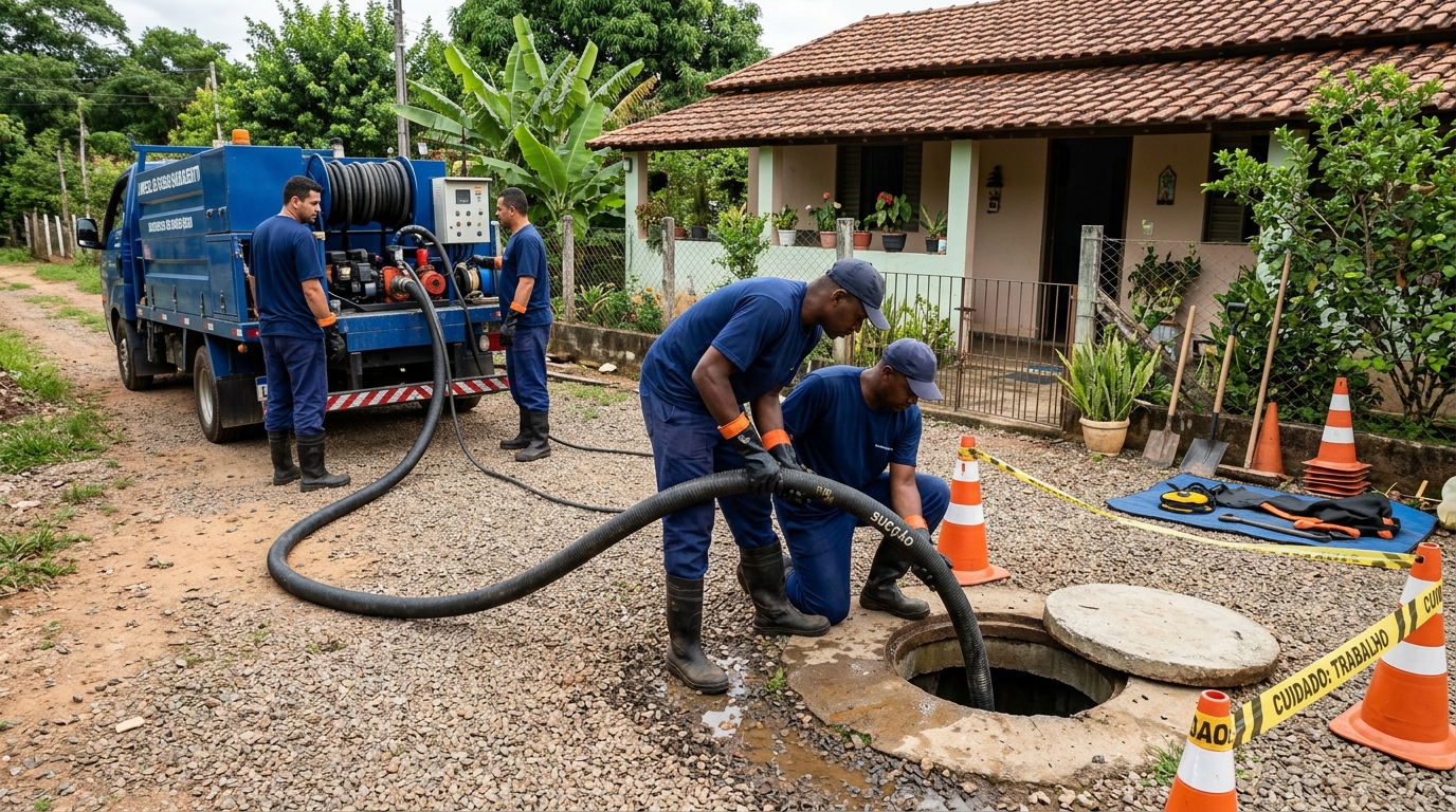 Equipe de desentupimento de fossa em São José dos Campos-SP